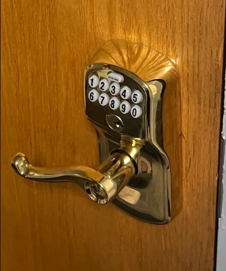keypad lever lock installed for airbnb appartment