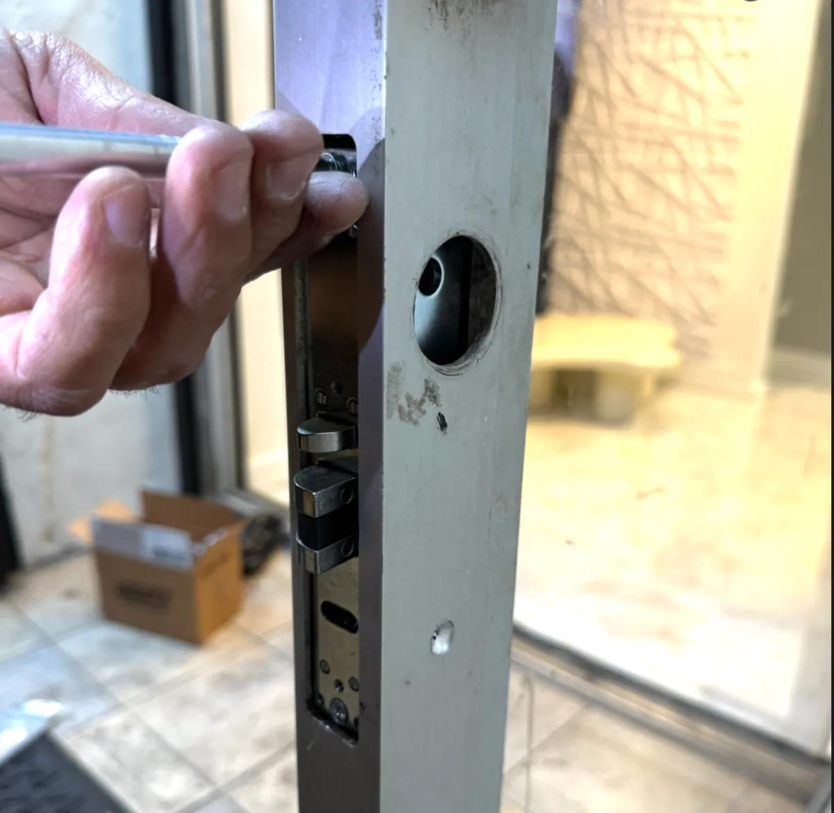 keypad lock upgraded for glass door